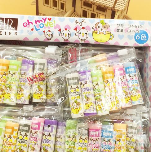 糖果色橡皮条 一袋6条