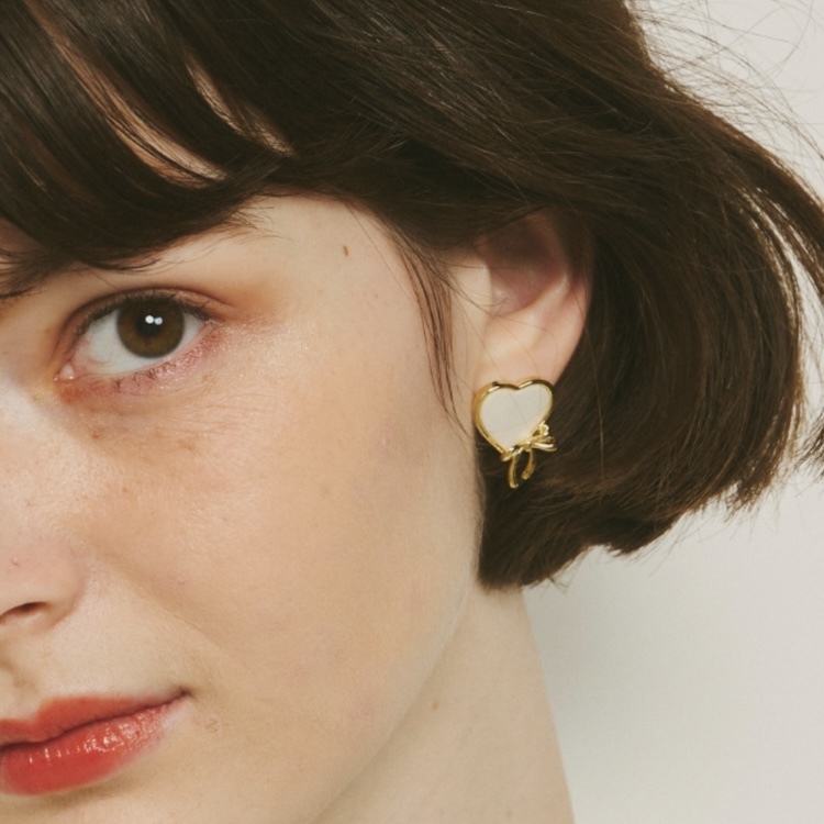 愛心小蝴蝶結耳環