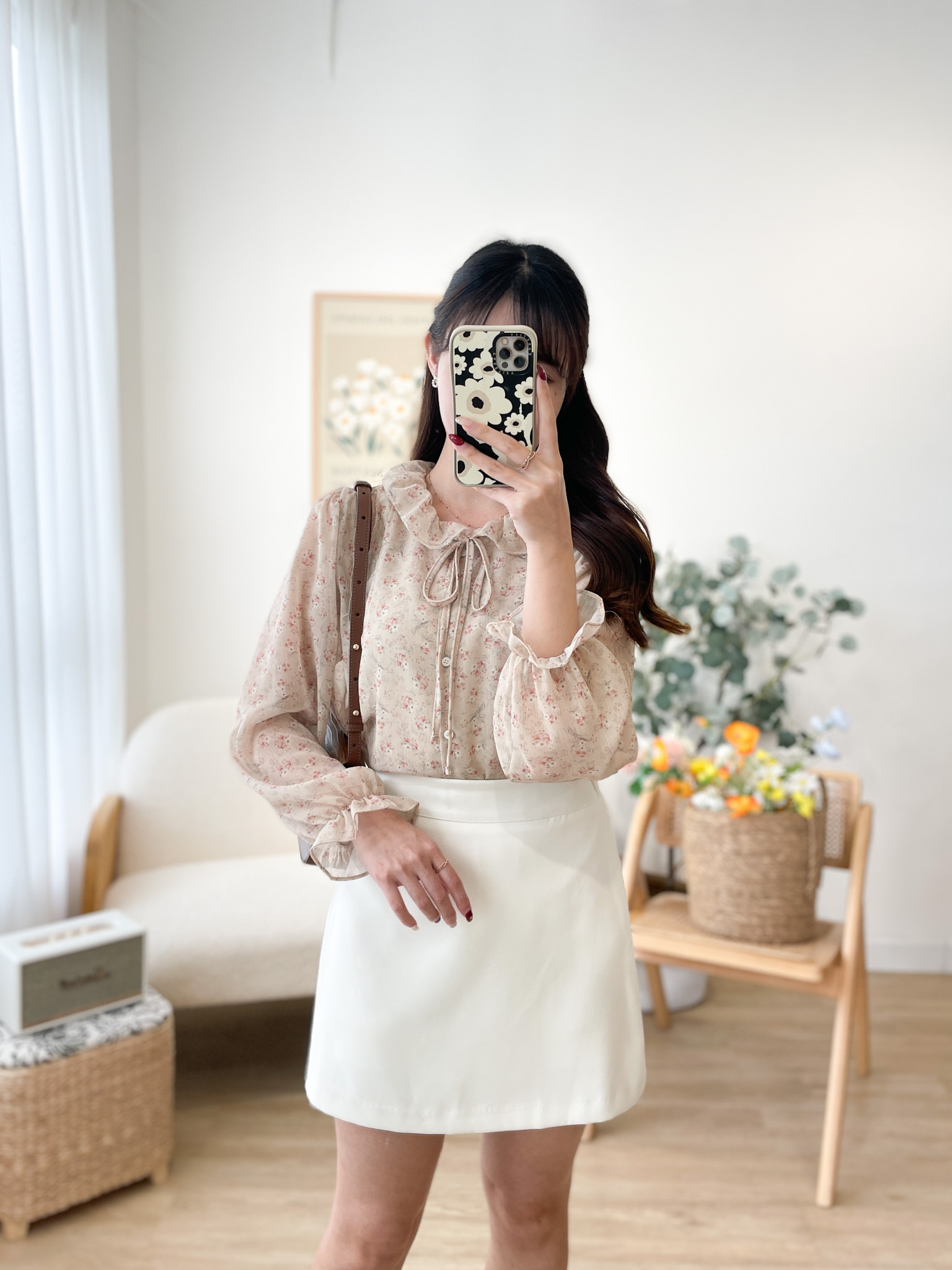 T1229 Calendula Floral Blouse