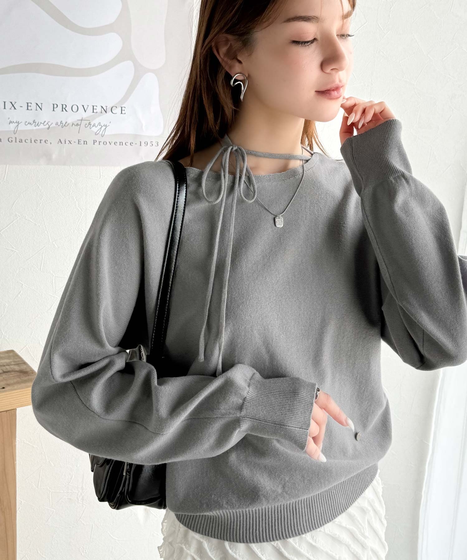 日本🇯🇵連線 Mily Bilet 綁帶套頭衫 寬鬆 露肩 4色(任買兩件711免運)/預購