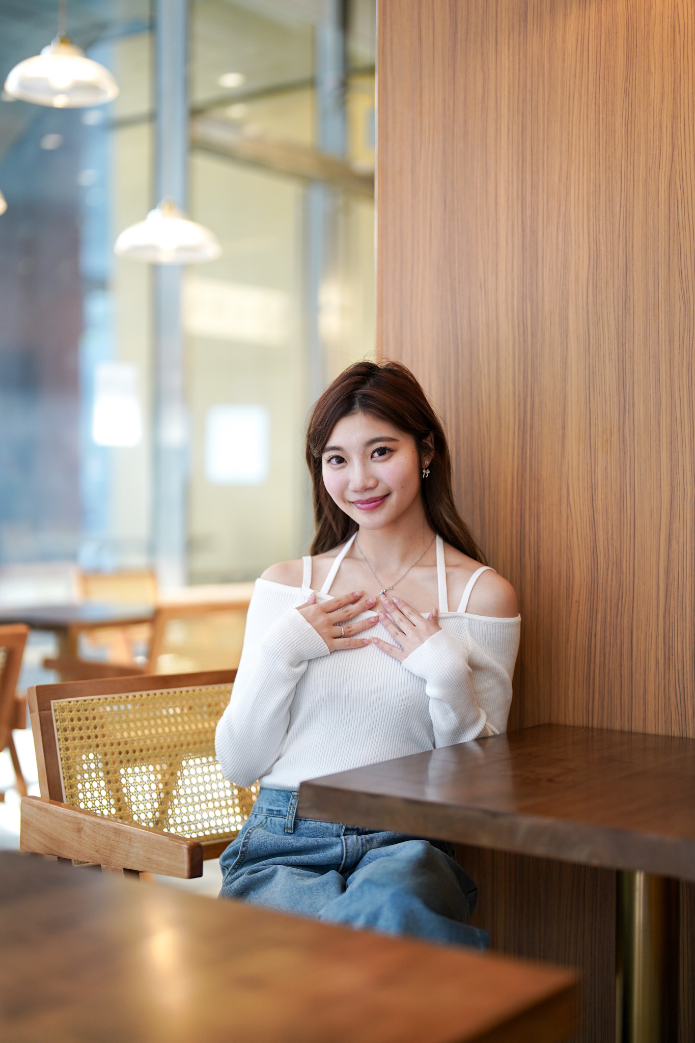 T1240 Lilac Halter Long Sleeves Top