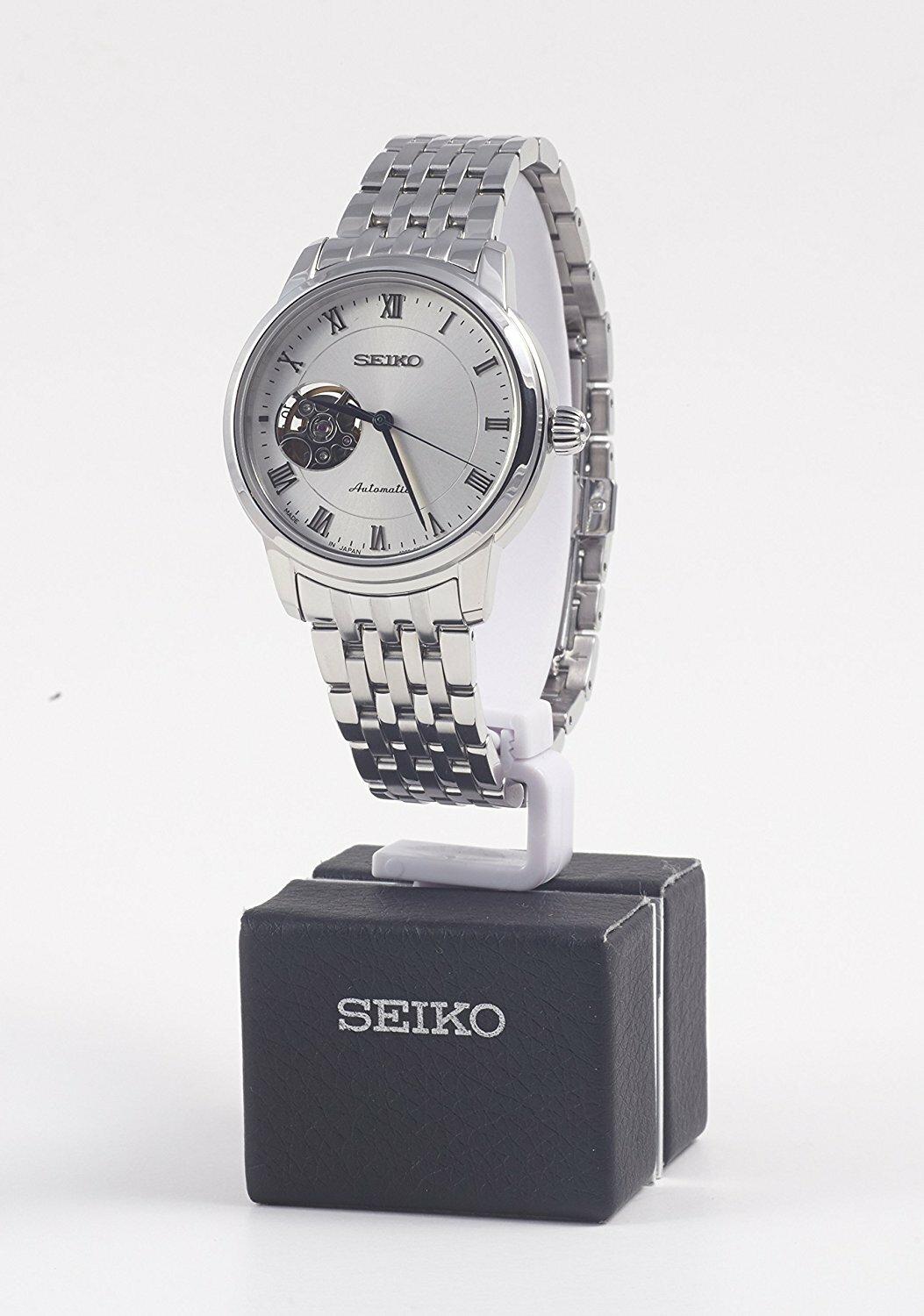 萬年鐘錶 -  SEIKO PRESAGE  都會時尚簍空機械女錶 SSA859J1 / 4R38-01A0S  錶徑 34MM