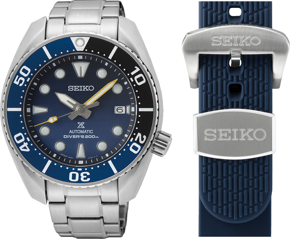 萬年鐘錶 - SEIKO PROSPEX   King Sumo 澳洲海灘"Noosa"限量版海洋藍機械潛水錶套組 SPB347J1 / 6R35-02M0M  錶徑45MM