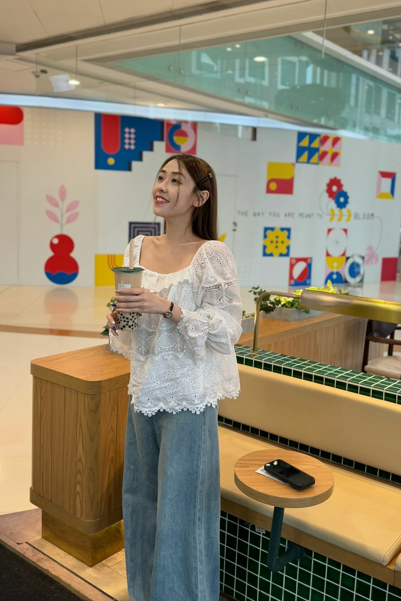 TOP#6881 🤍純白。通花衫