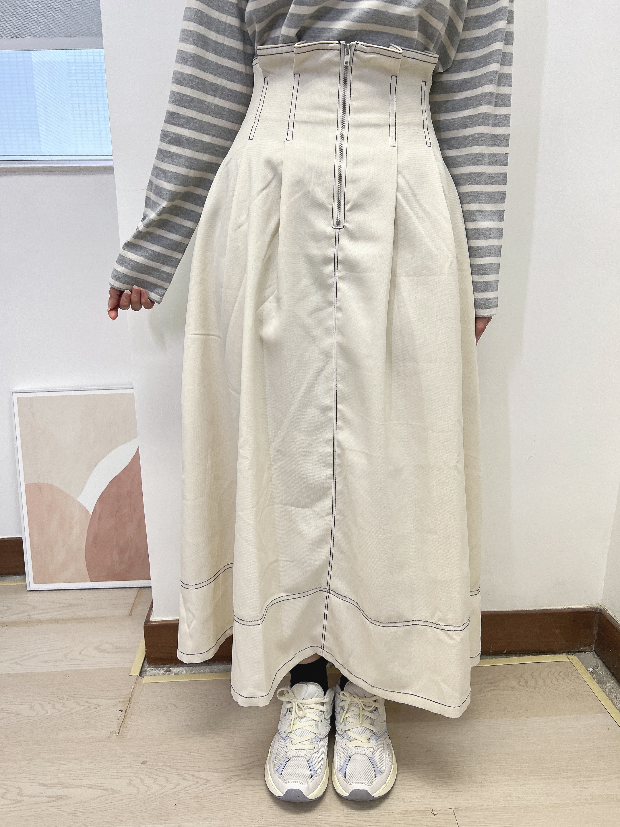 ODO 拉鍊車線長裙