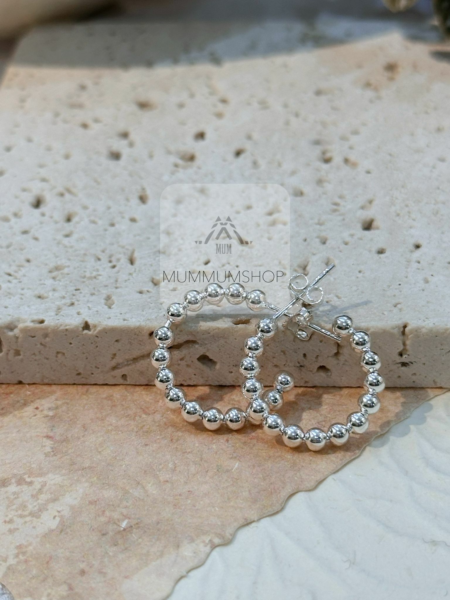 Sl1015/ 925文青珠珠耳環