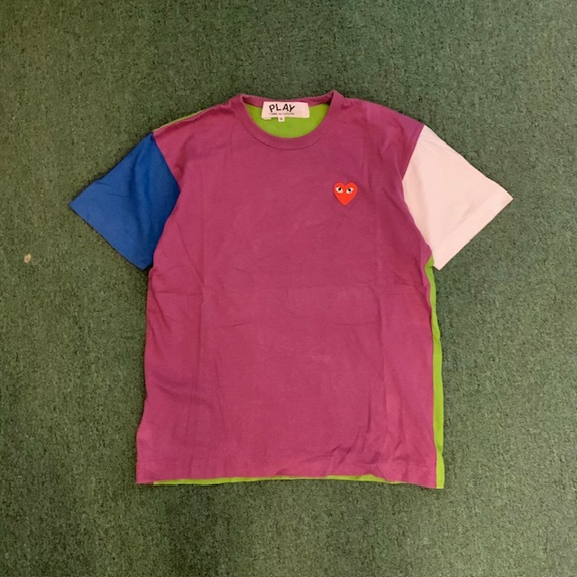 COMME des GARCONS PLAY MULTICOLOR TEE (( USED A )) 中古美品 - SIZE M IN STOCK NOW (現貨發售中)