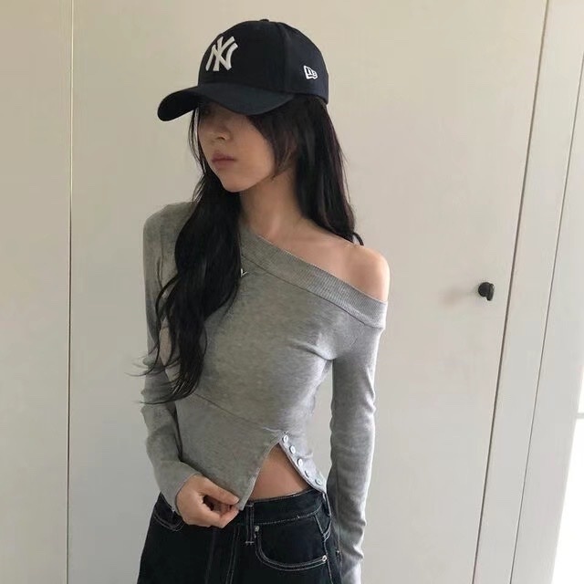 KR BUTTON SLASH TOP (3 COLORS)