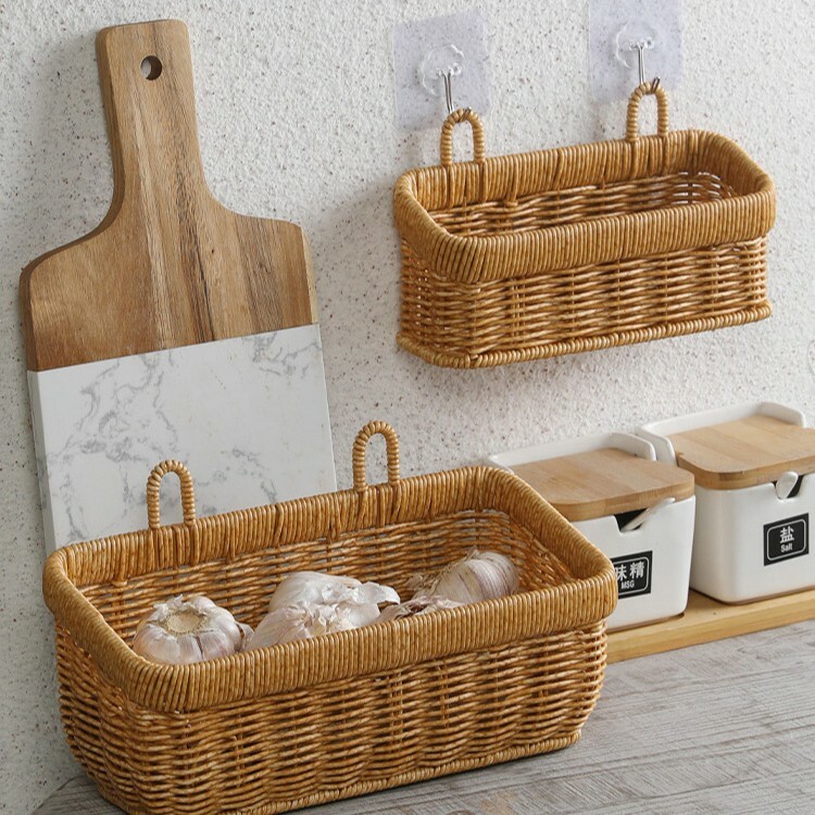 《5687》仿藤編掛式收納籃