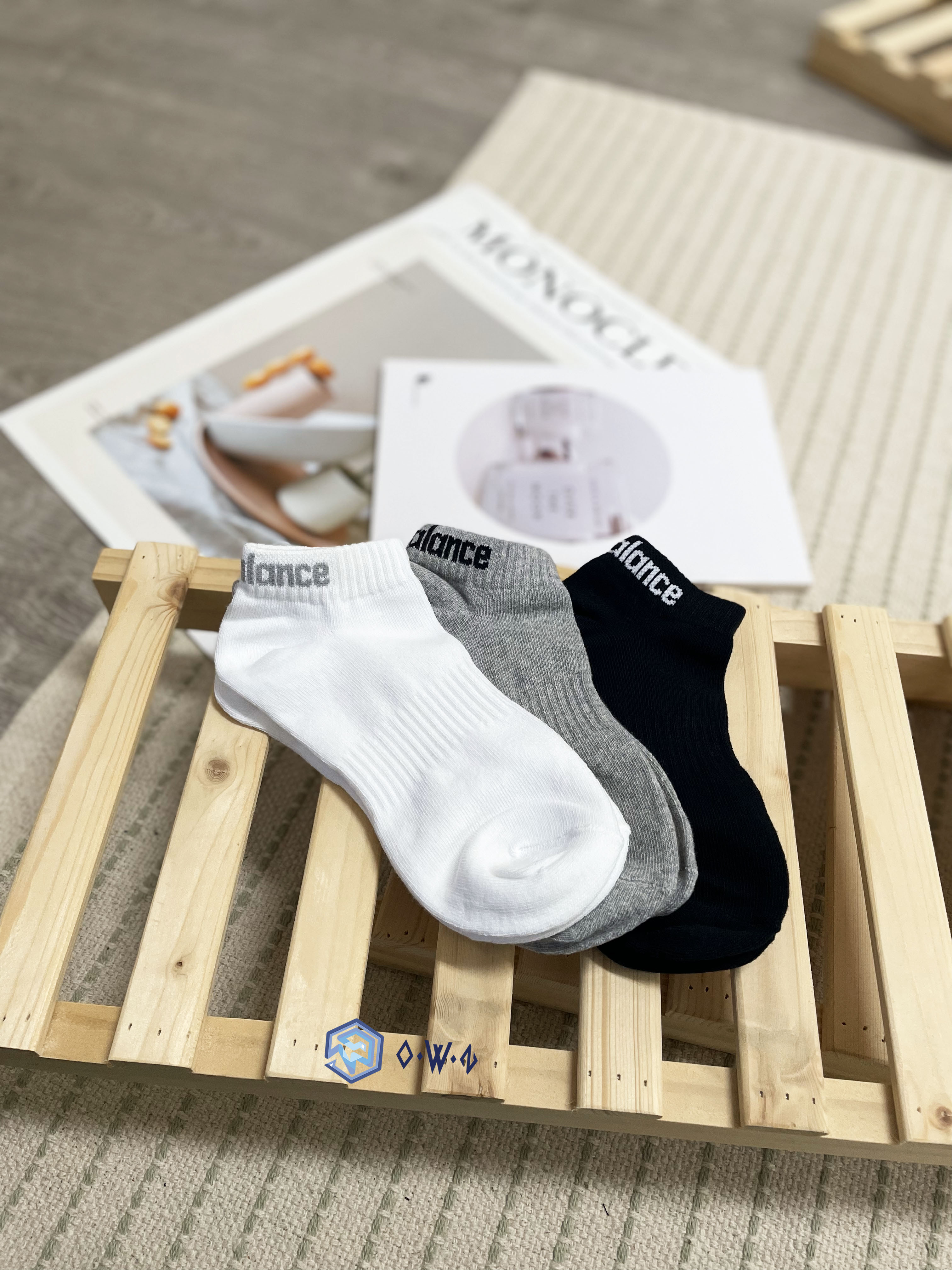 【OWN】New Balance 短襪 踝襪 腳踝 單雙 男女尺寸 黑色 白色 灰色