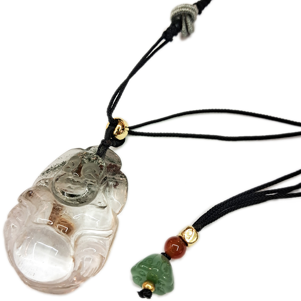 彌勒佛 綠幽靈水晶 項鍊【十方】148962