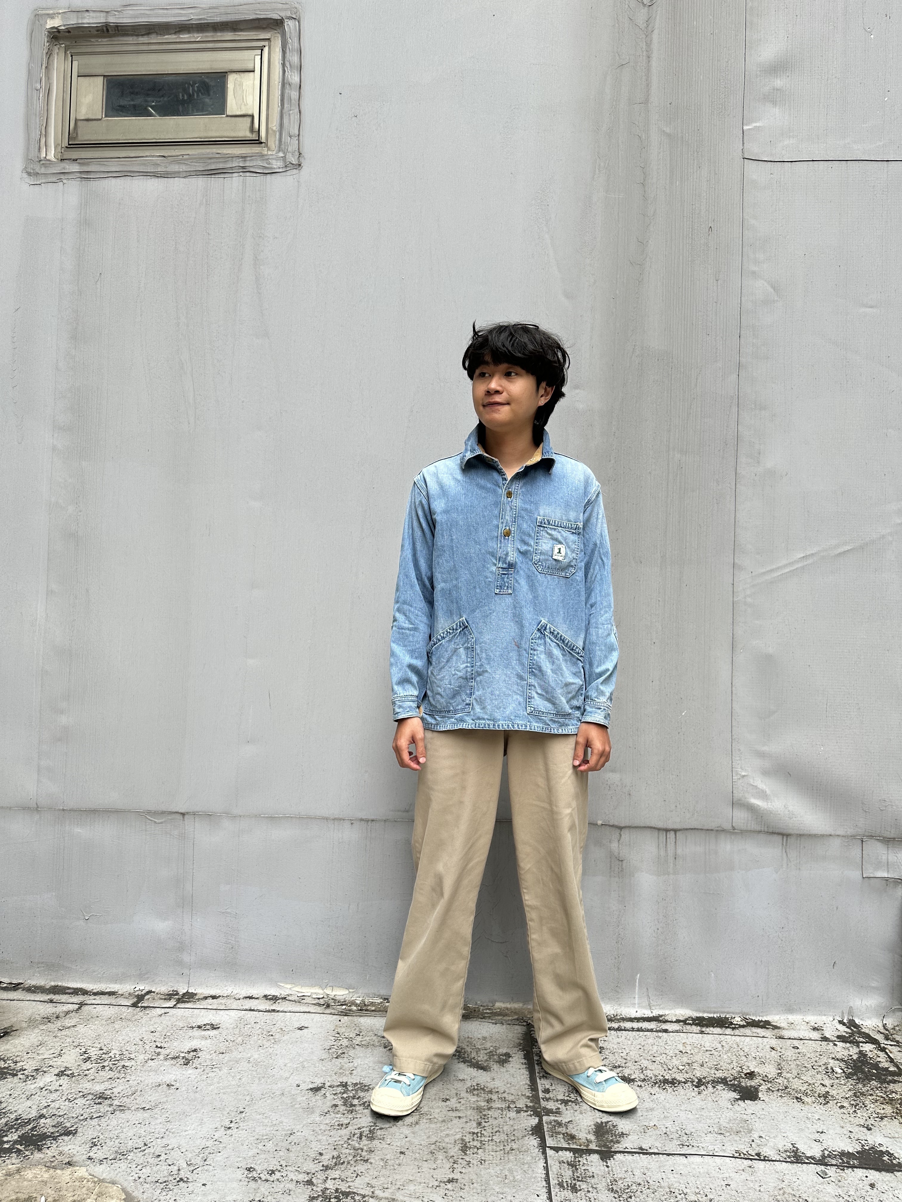 SUGAR CANE Denim Pullover Work Jacket