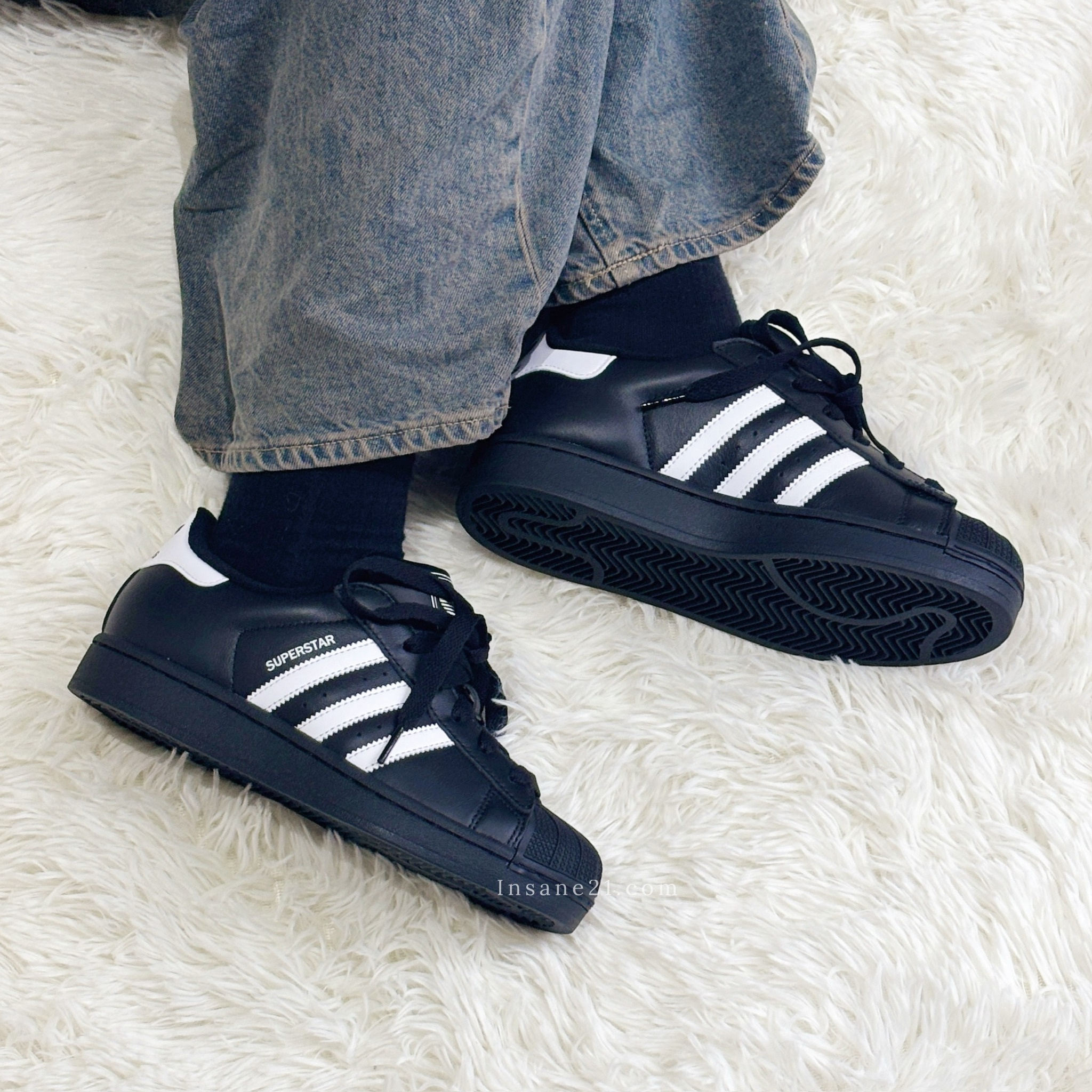 ADIDAS ORIGINALS SUPERSTAR 復古 貝殼鞋 胖胖鞋 三葉草 黑白 JI0079