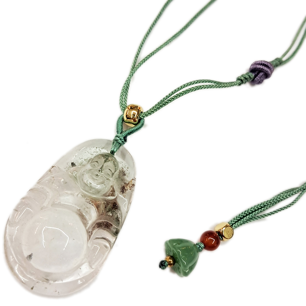 彌勒佛 綠幽靈水晶 項鍊【十方】148961