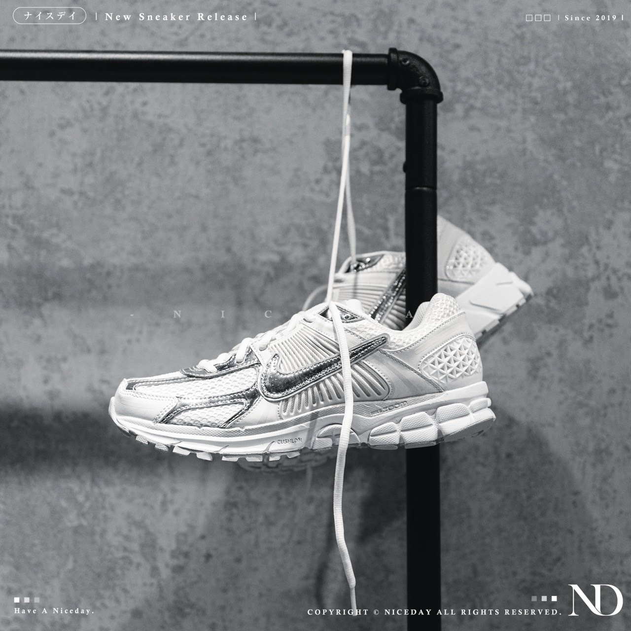 NICEDAY 現貨 Nike Zoom Vomero 5 液態白銀 女款 HF7723-100