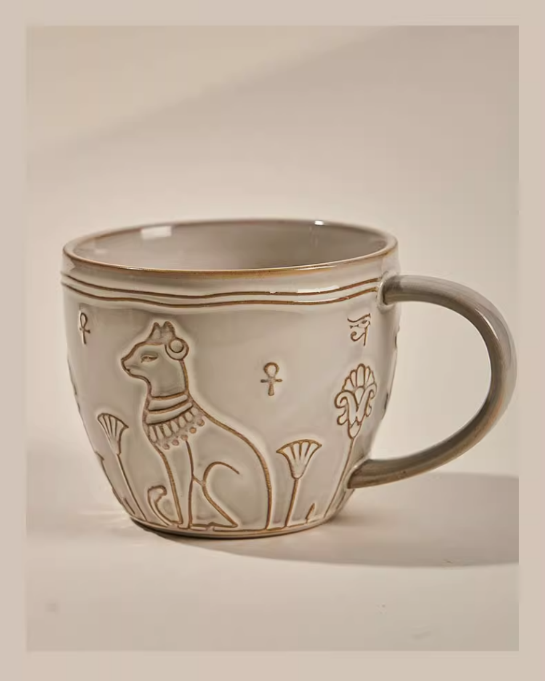 大英博物館｜蓋亞·安德森貓系列｜復古手工感浮雕大容量馬克杯