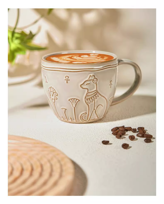 大英博物館｜蓋亞·安德森貓系列｜復古手工感浮雕大容量馬克杯