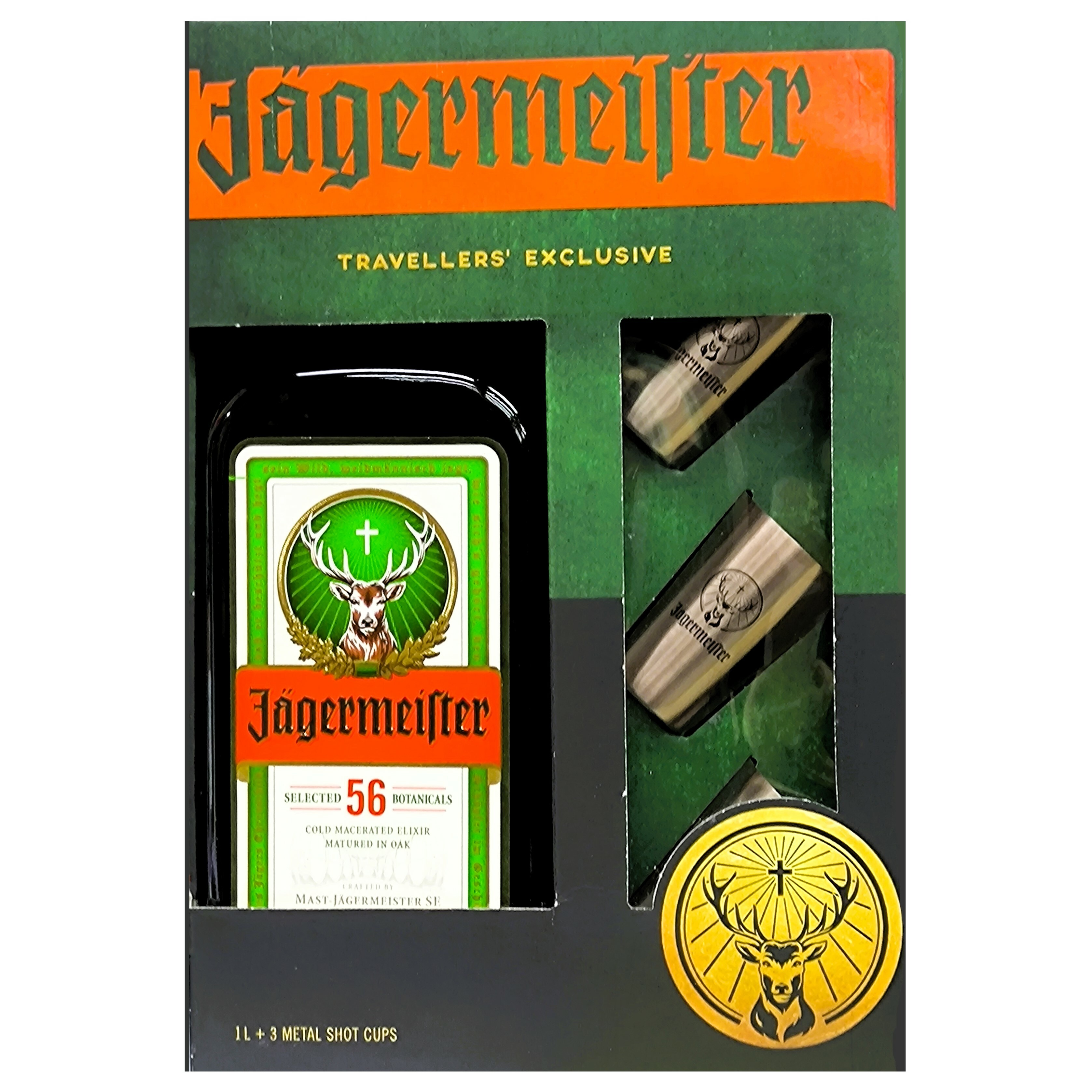 野格利口酒 禮盒套裝 (1000mL+3 金屬shot杯)