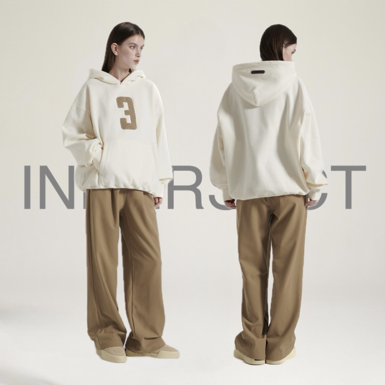 陳冠希 Clot INNERSECT 三生萬物 FOG ESSENTIAL 印花 數字3 背面循環標 連帽上衣 帽TEE 帽踢 INN24FWTHD130*