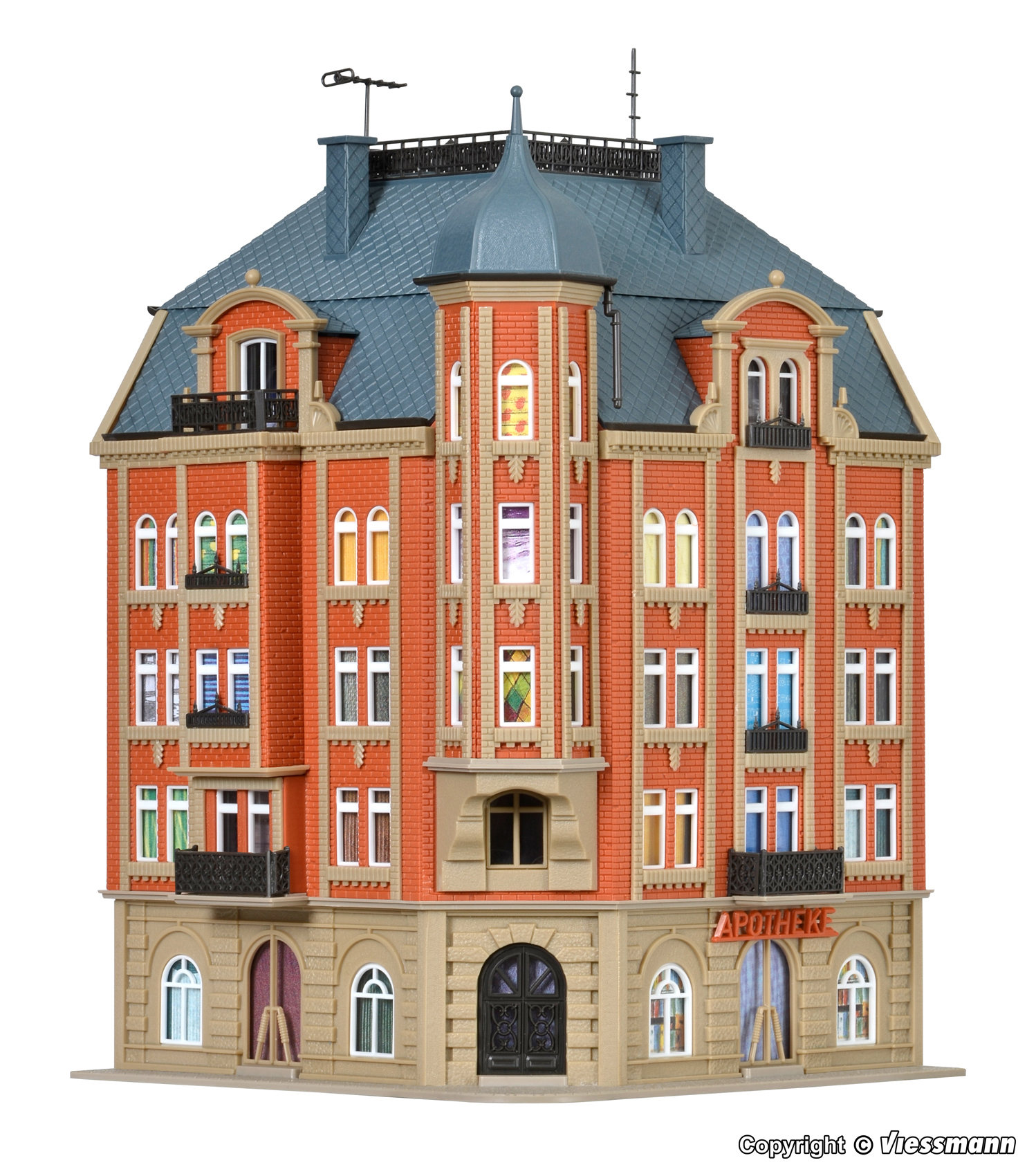 Vollmer 43811 HO規 轉角房屋 城堡大道 1.套件