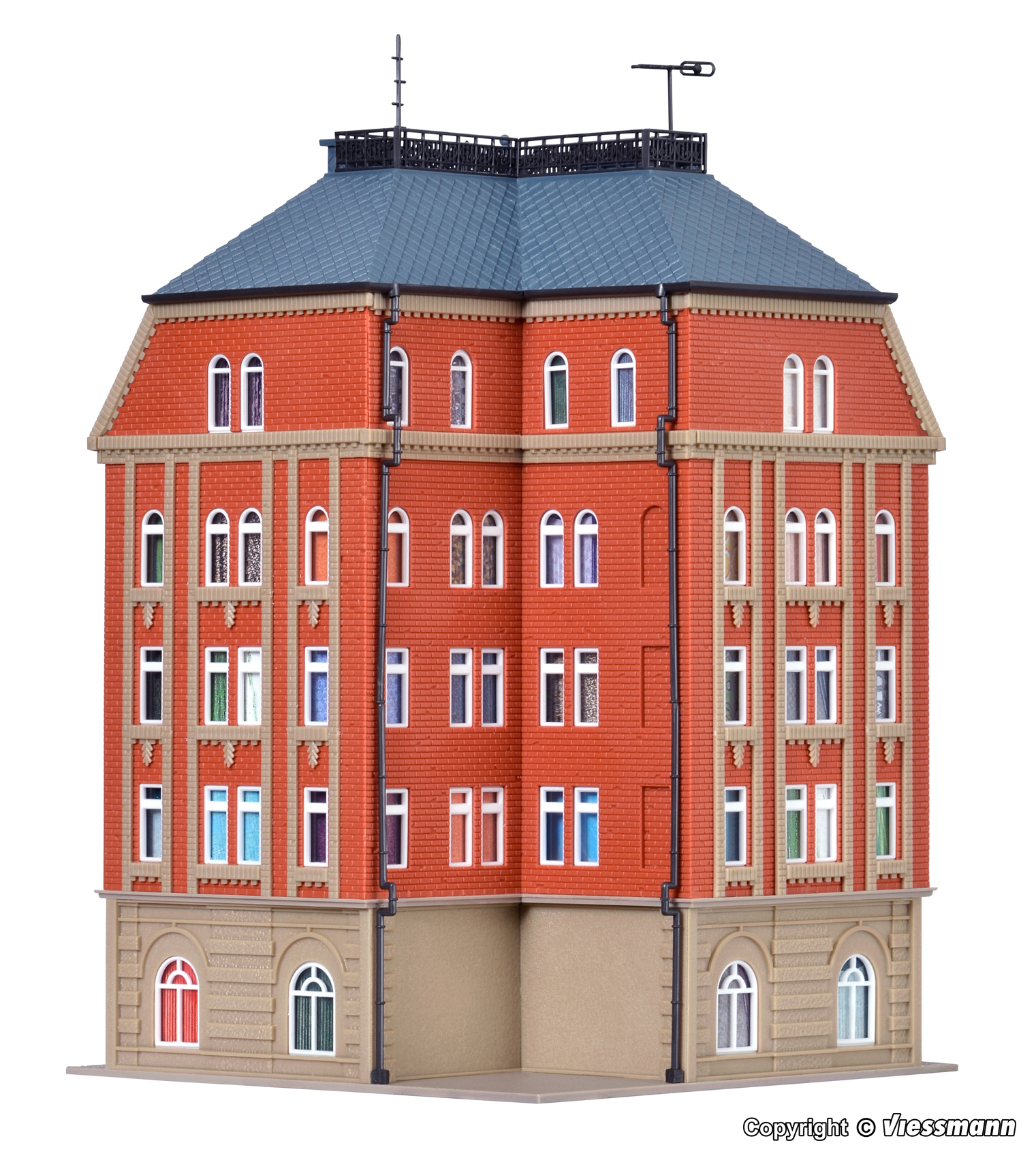 Vollmer 43811 HO規 轉角房屋 城堡大道 1.套件