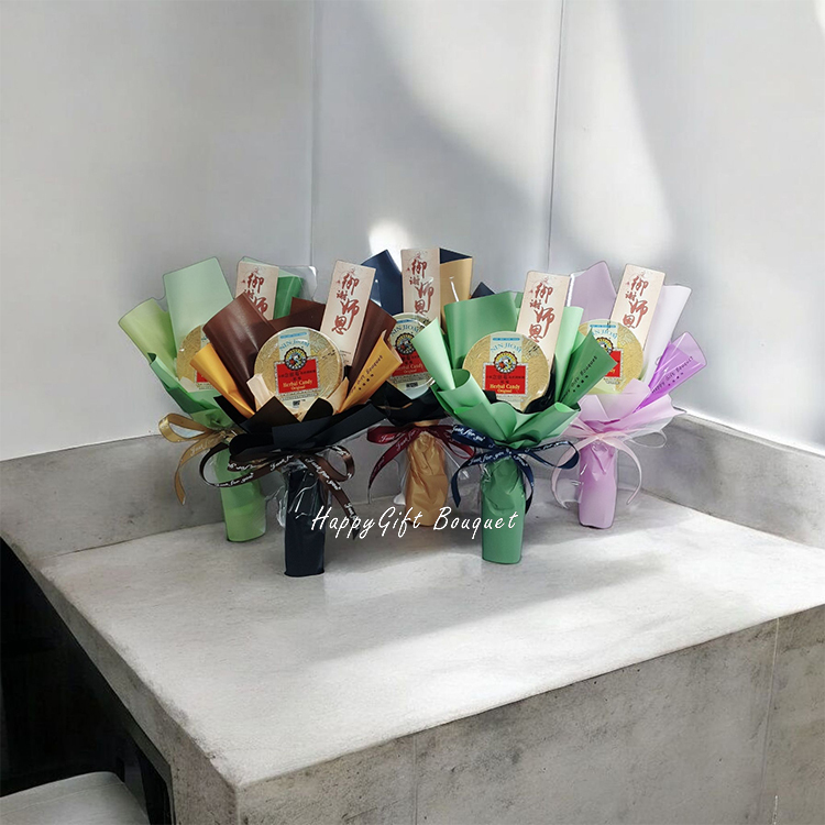 喉糖花束,教師節花束,畢業送老師花束,感謝老師花束