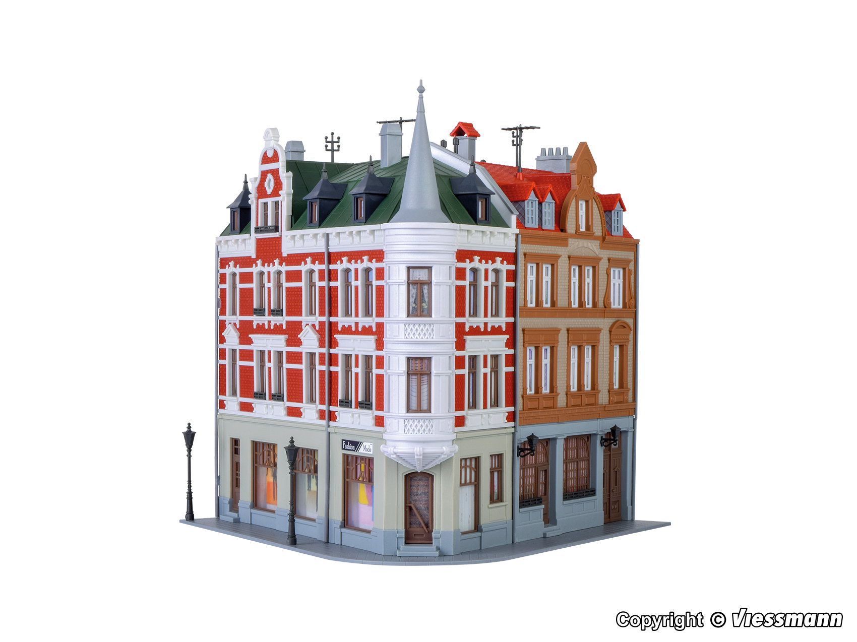 Kibri 38294 HO規 轉角露臺房屋.套件