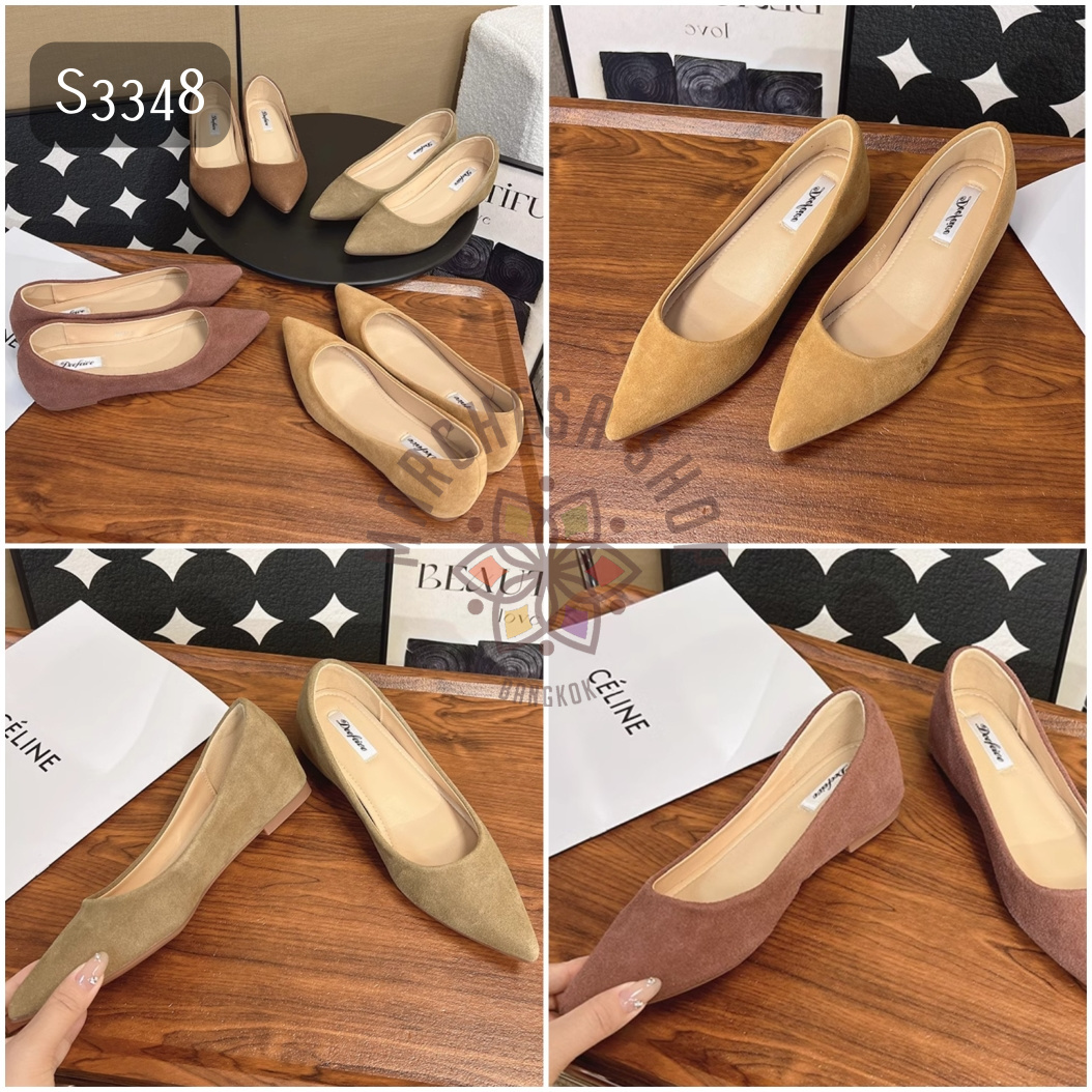 S3348 - 牛猄皮簡約尖頭內增高高踭鞋