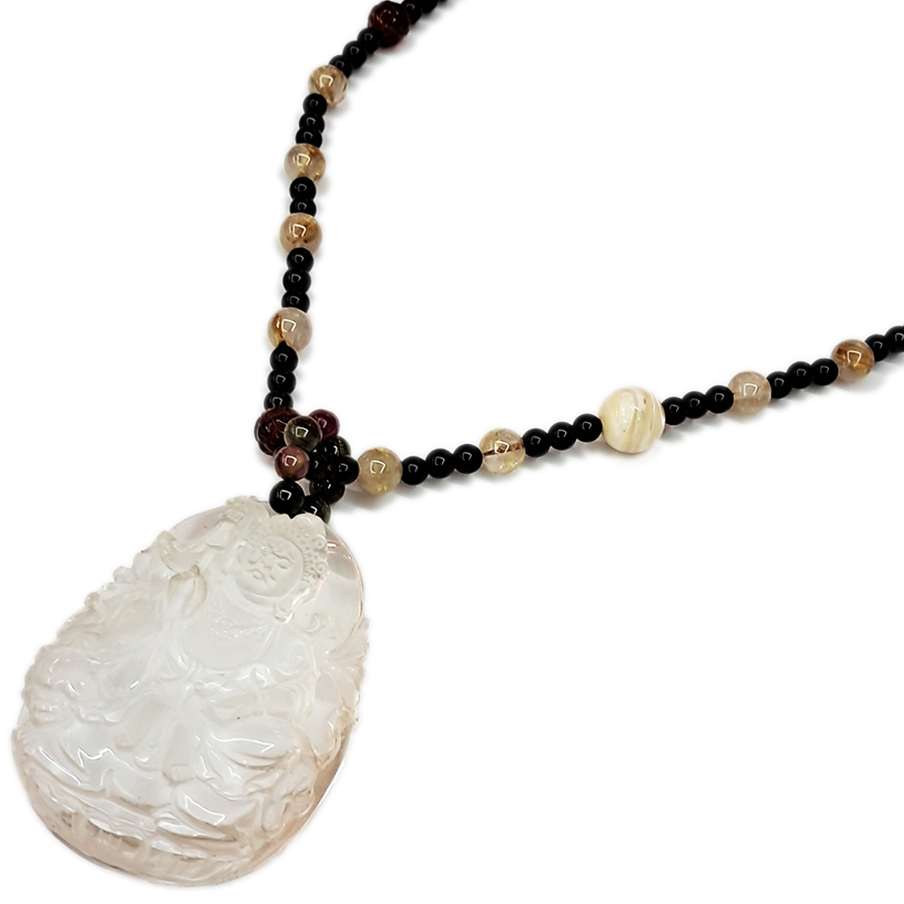 財寶天王{水晶精雕}鈦晶項鍊【十方】142147