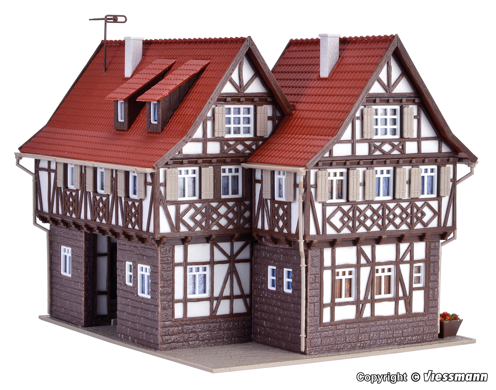 Vollmer 43600 HO規 珠寶商與搶劫現場.套件 (含室內燈)