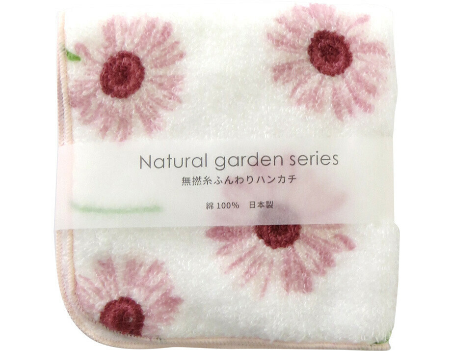 日本製 Natural garden 100% 純棉 無撚系 小方巾 24x24 cm
