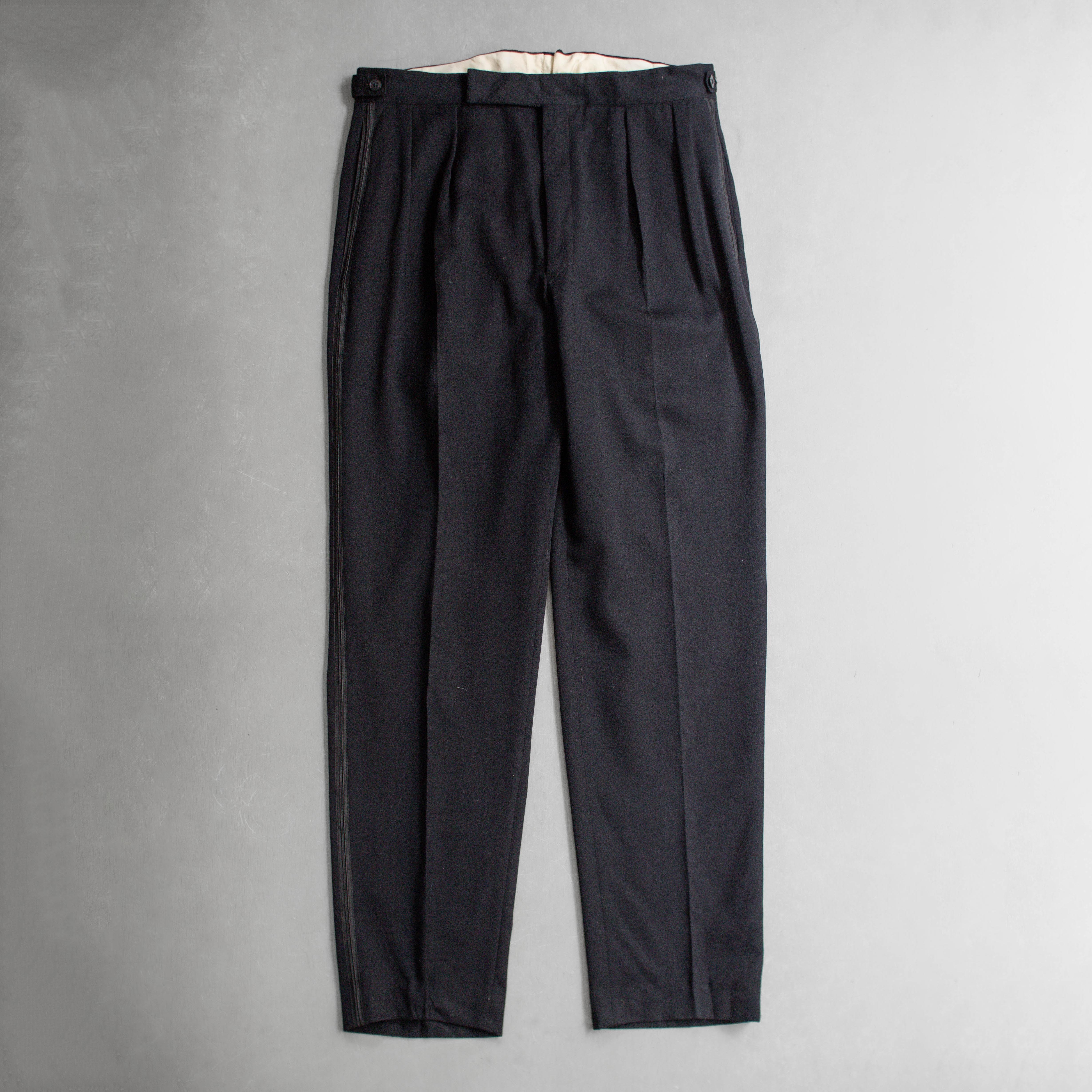 40-60S TUXEDO DRESS PANTS 美國 黑色 滾邊 晚宴 長褲 西裝褲 D