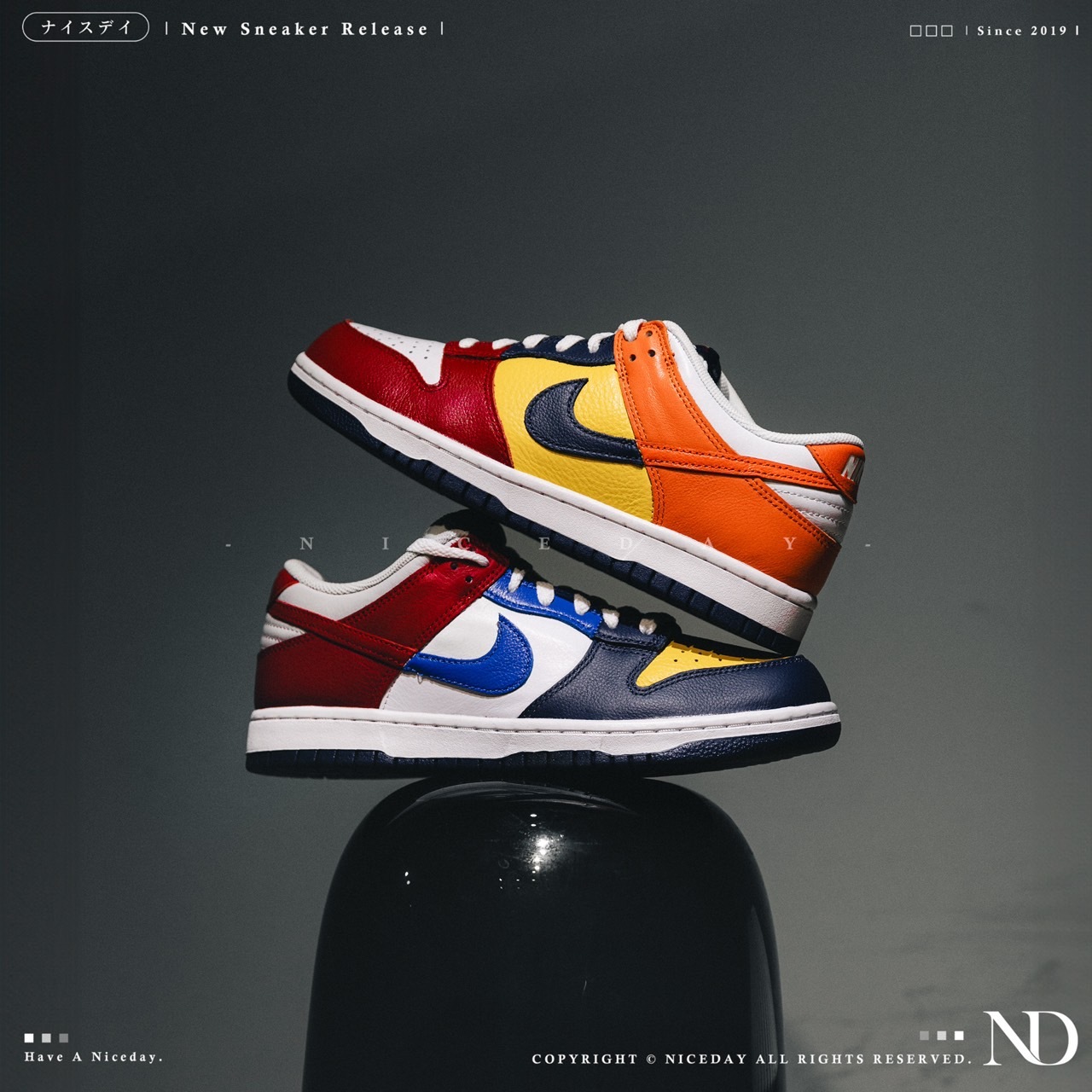 NICEDAY 代購 CO.JP x Nike Dunk Low What The 白藍紅 彩色 拼接 鴛鴦 IB2051-400