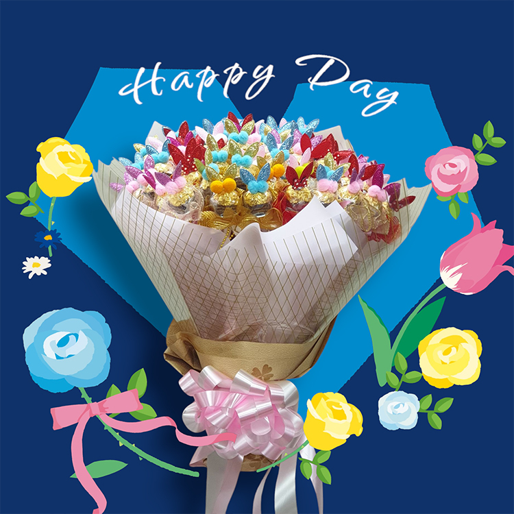 兔耳朵金莎花棒,兔耳朵金莎花束,rabbit ear ferreo rocher bouquet