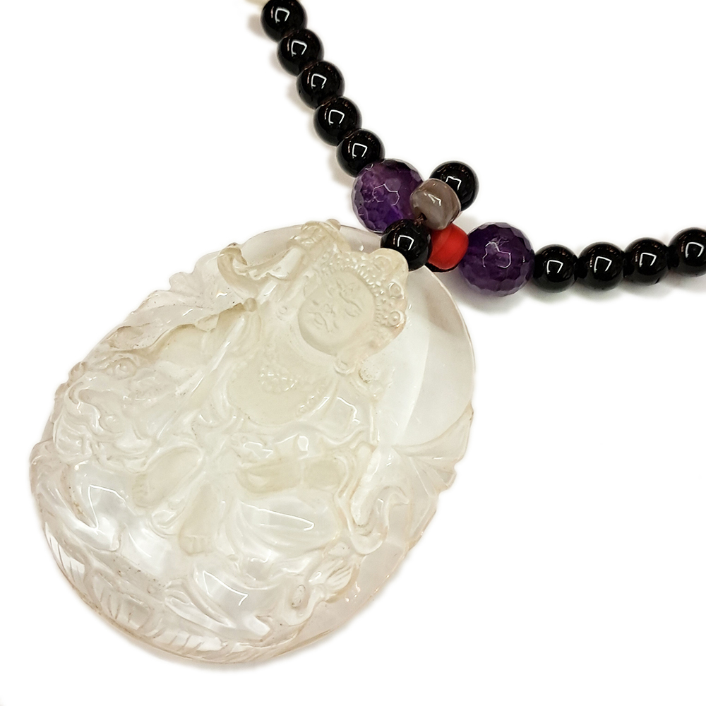 財寶天王{水晶精雕}黑玉髓項鍊【十方】142134