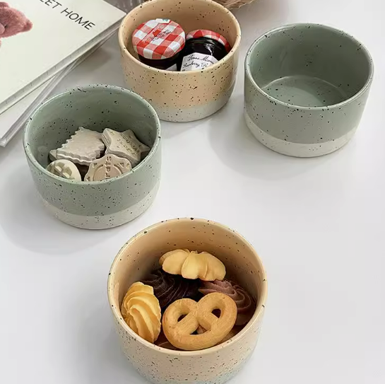 《5693》日式水墨點拚色陶瓷小碗