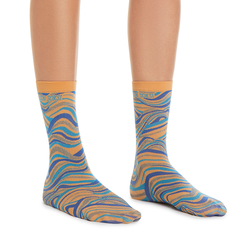 MAISON SOKSI VISIONNAIRE – NUDE BLUE AVION SKY TIGHTS