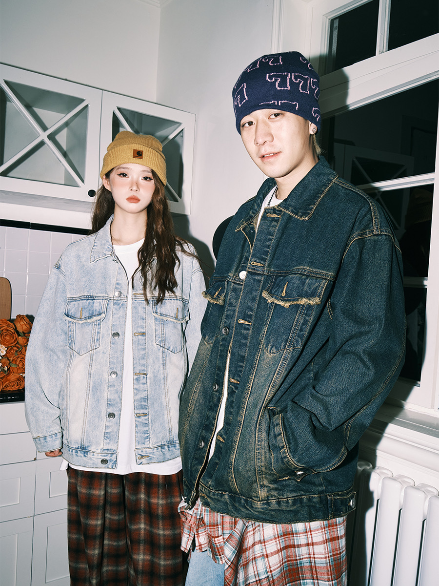 LEMANISM 復古 水洗 牛仔外套