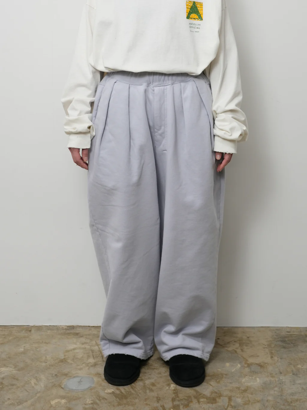 ANCELLM - TUCK SWEAT PANTS / PURPLE
