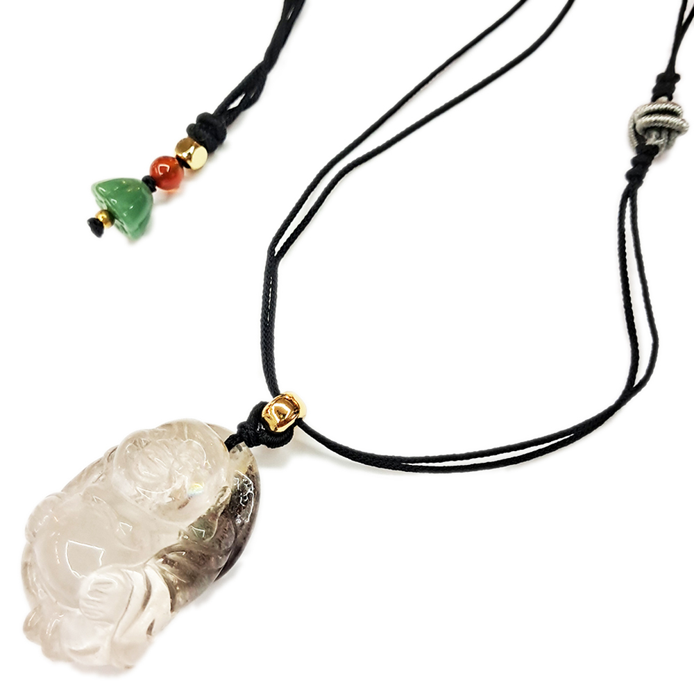 彌勒佛 綠幽靈水晶 項鍊【十方】148960