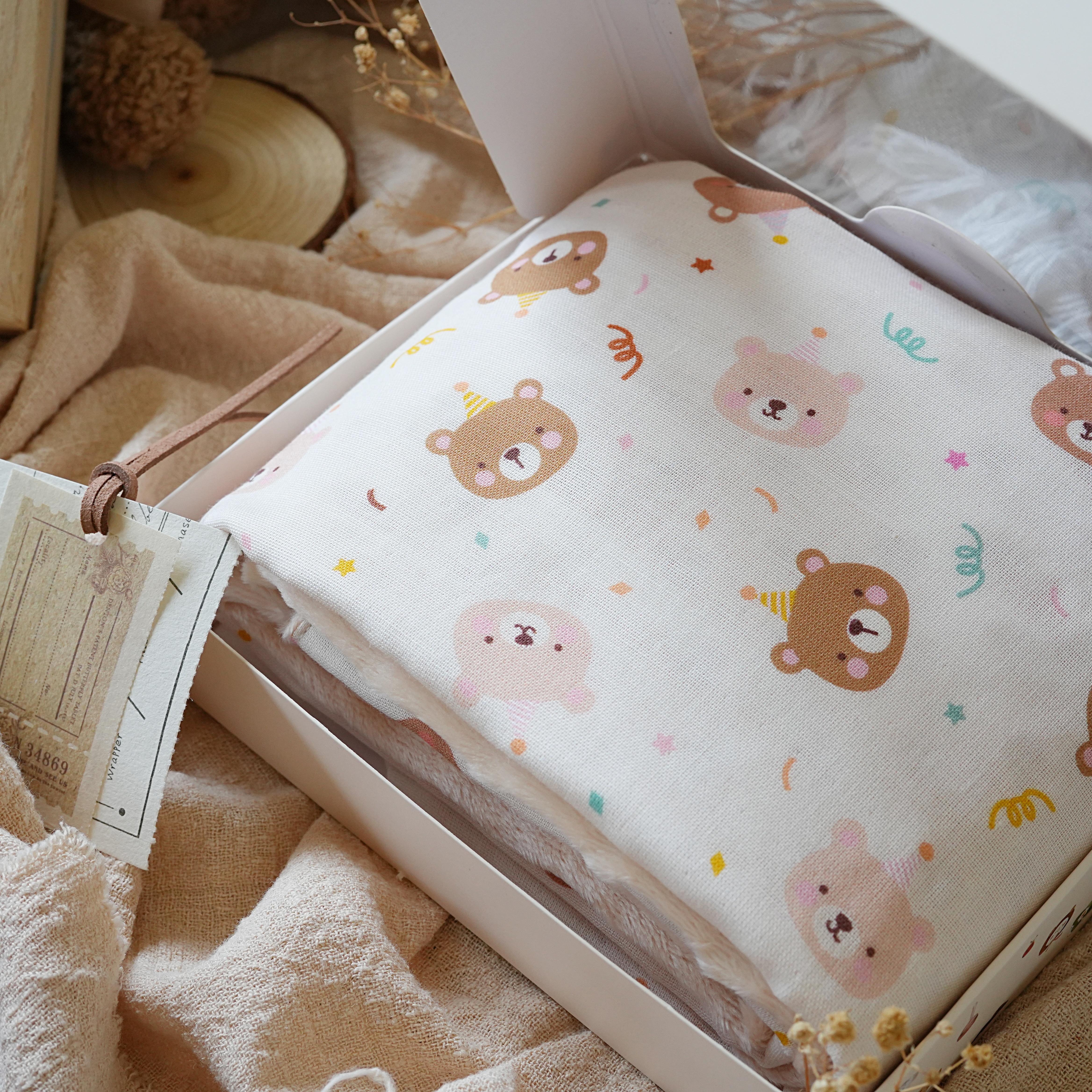 Hi Y.P store-嬰兒車蓋毯-獨家設計款-派對小熊