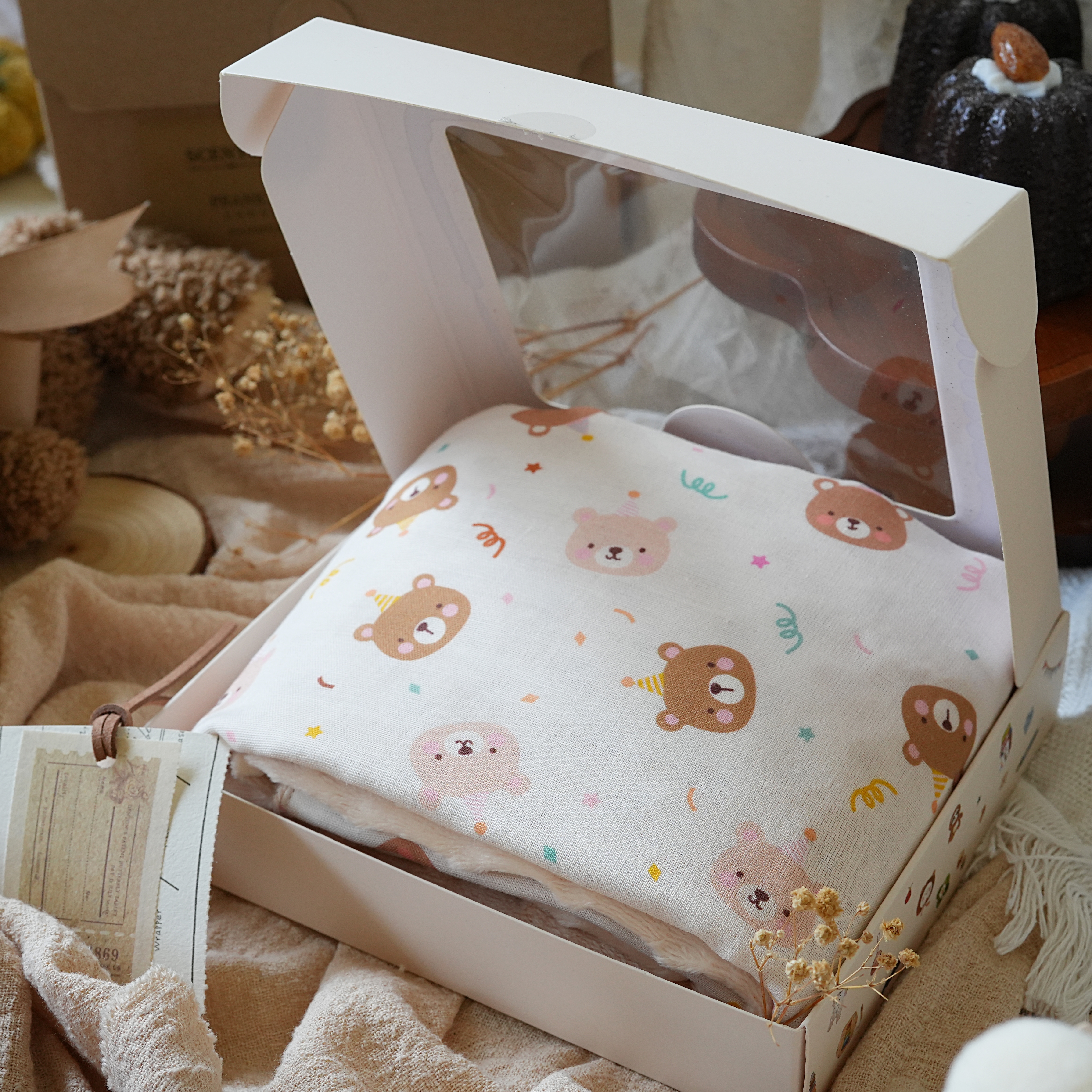 Hi Y.P store-嬰兒車蓋毯-獨家設計款-派對小熊