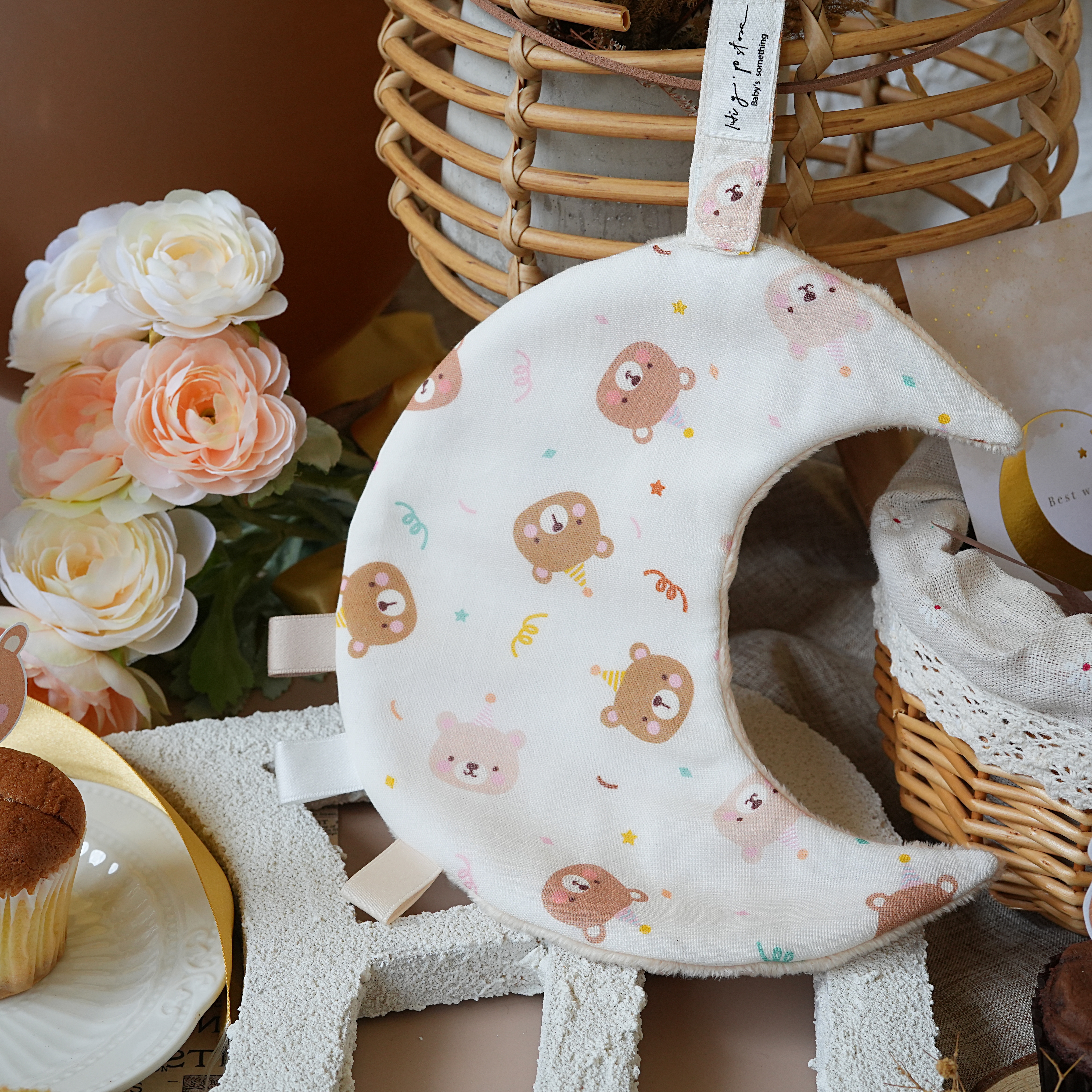 Hi Y.P store-獨家設計款-月光安撫巾-派對小熊