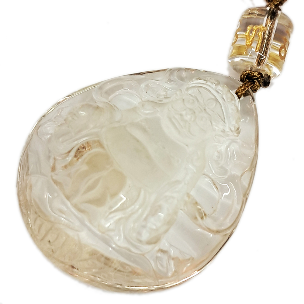 黃財神 金絲髮晶墜&中國結項鍊【十方】141792