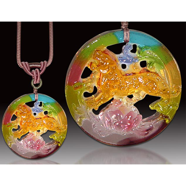 鹿港窯水晶琉璃｜富貴雲豹項鍊 豹運當頭富貴長存開運納福