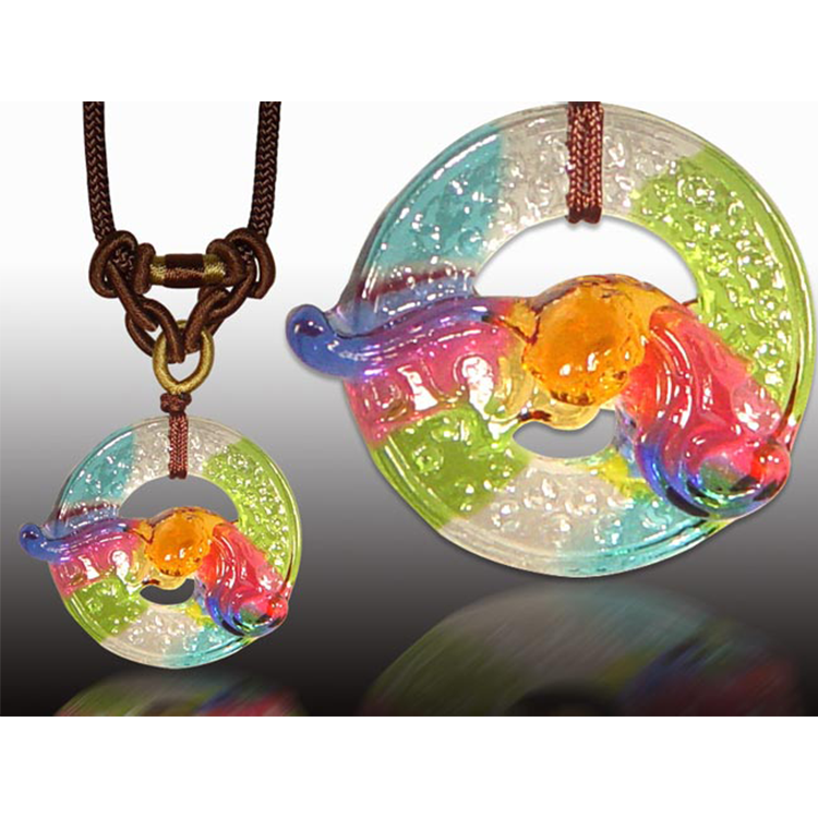 鹿港窯水晶琉璃｜福在眼前項鍊 福氣臨門財源廣進開運納福