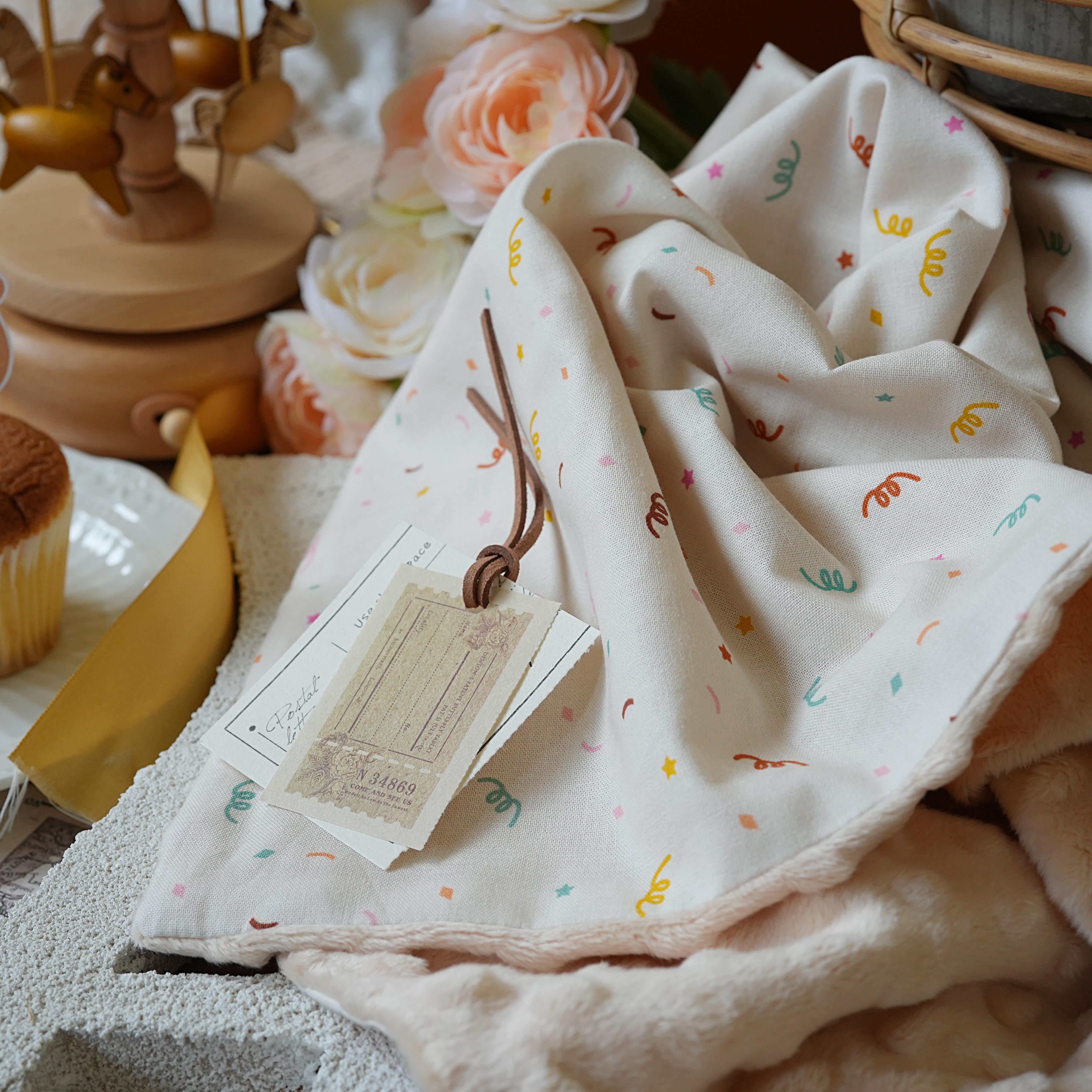 Hi Y.P store-嬰兒車蓋毯-獨家設計款-派對彩帶