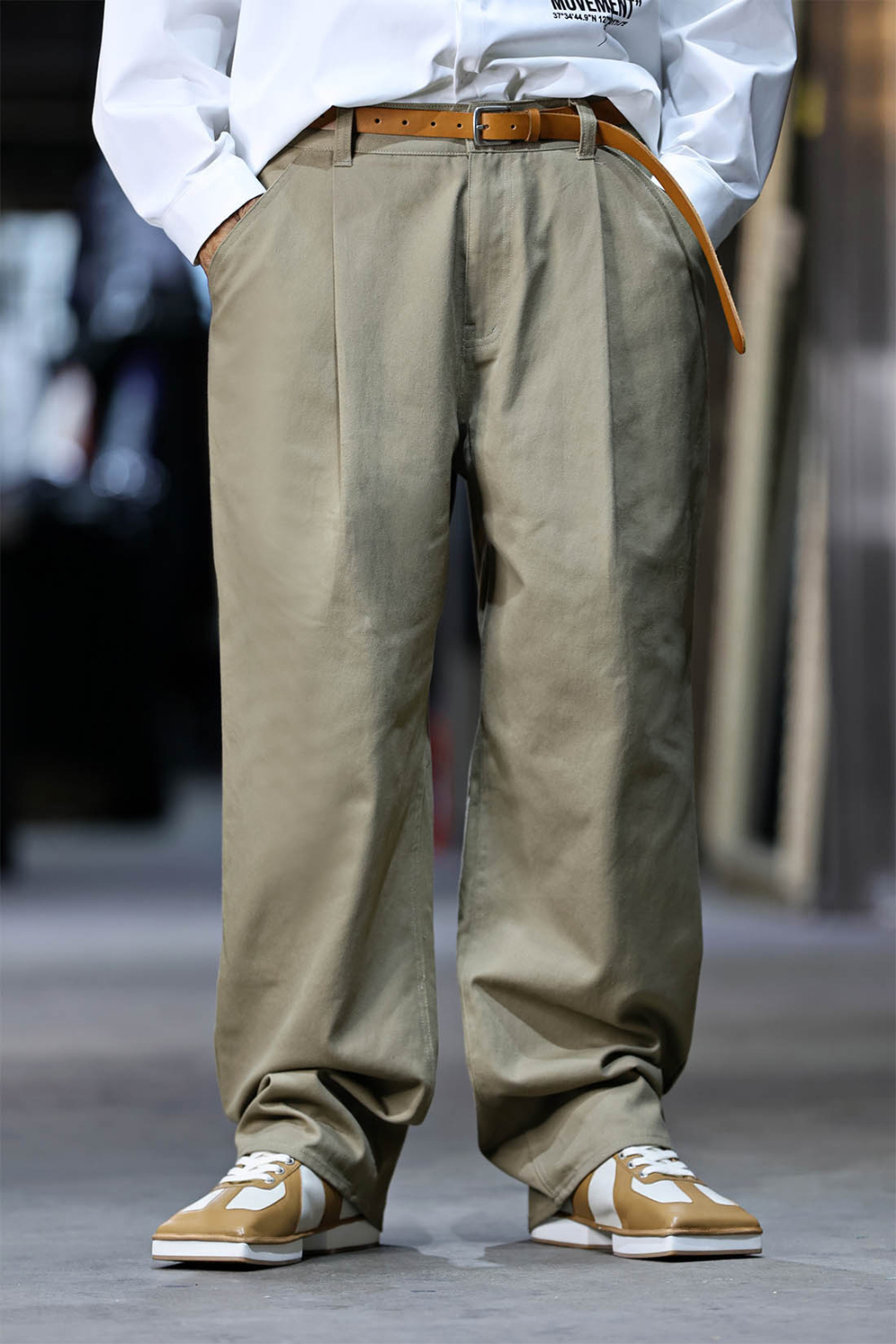 細摺棉質休閒褲