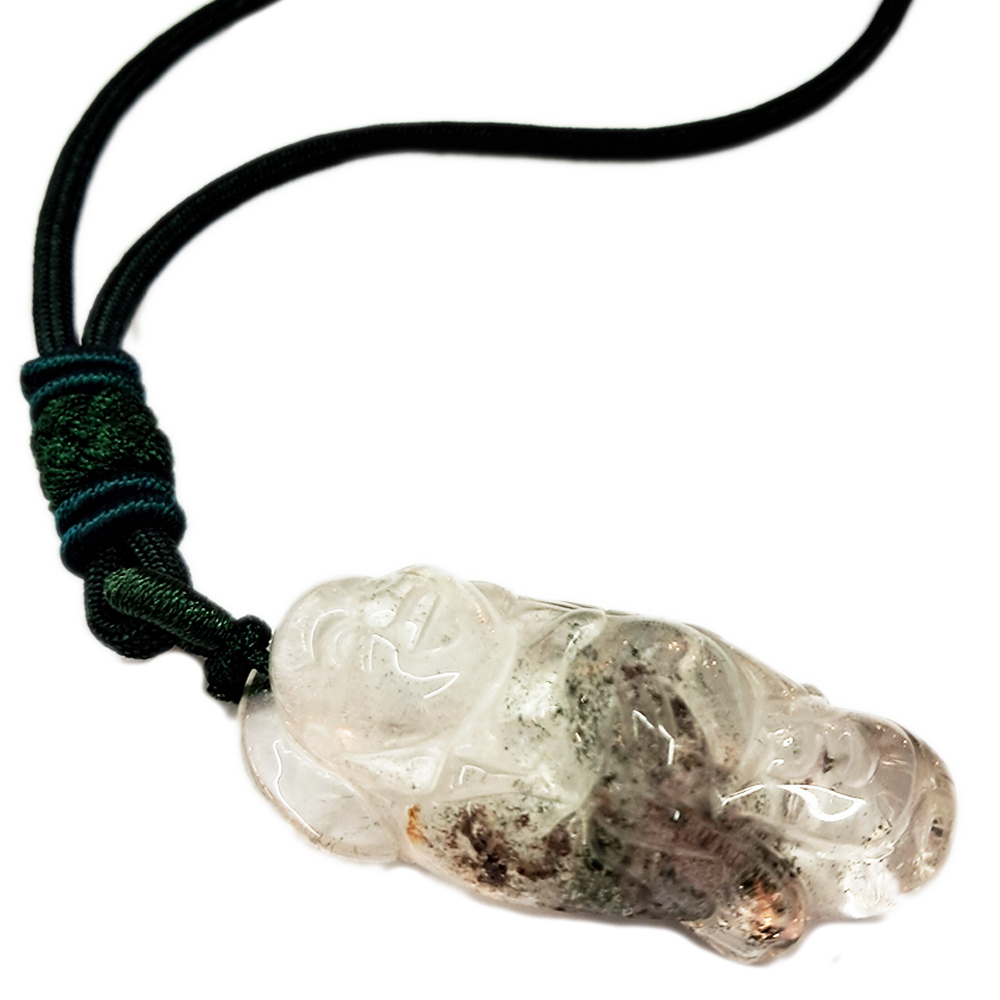 彌勒佛綠幽靈水晶中國結項鍊【十方】148775