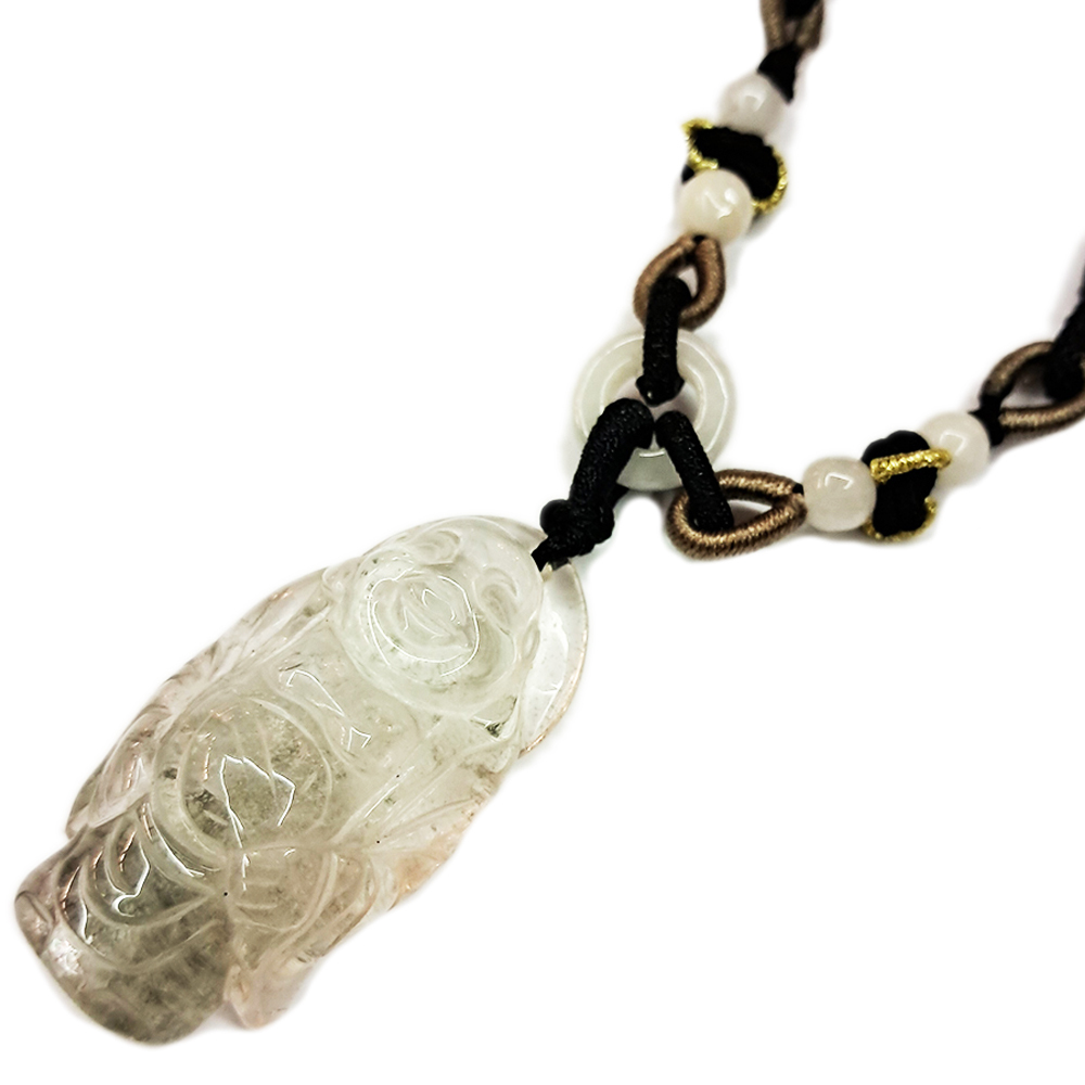 彌勒佛綠幽靈水晶中國結項鍊【十方】148776